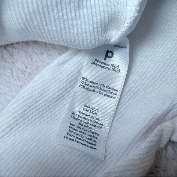 Carter's White Ribbed Baby Button-Up Set - Picture 5 of 8